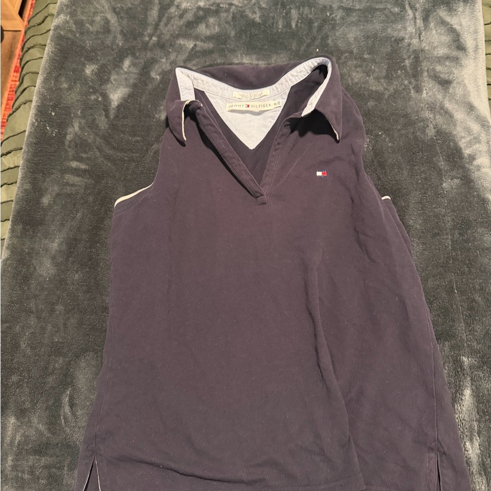 Tommy Hilfiger Dark Blue V-Neck Top